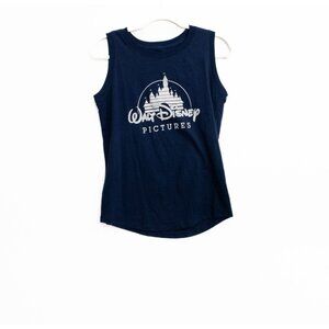 Disney Womens Navy Blue White Polycotton Tank Top Castle Walt Disney Pictures S